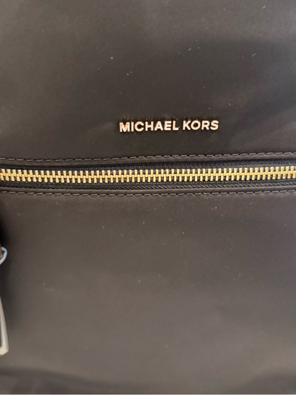 Michael Kors Backpack Polly Slim Zip Black Nylon Gold Hardware NWT 30S9GP5B8C - Picture 3 of 13